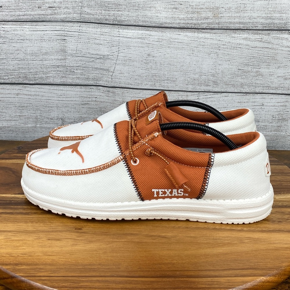Hey Dude Wally Tri Texas Longhorns Burnt Orange White Loafers Men’s Shoe Size 11